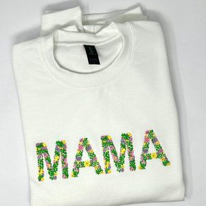Embroidered Floral Mama Sweatshirt